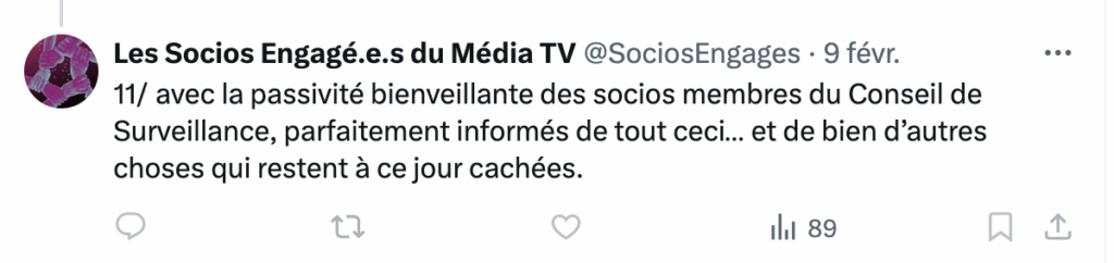 tweet du faux compte d'Antoine du 9 février 2025